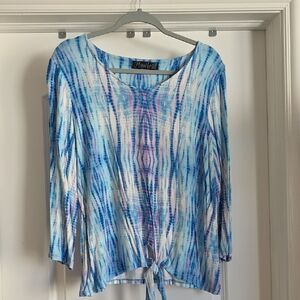 GUC Flawless Large  Women's Blue and Pink Tie Dye Long Sleeve Top